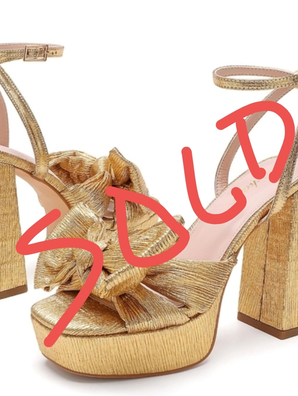 Gold Platform Ankle Strap Chunky Sandals High Heels Prom Party Dress Shoes 9